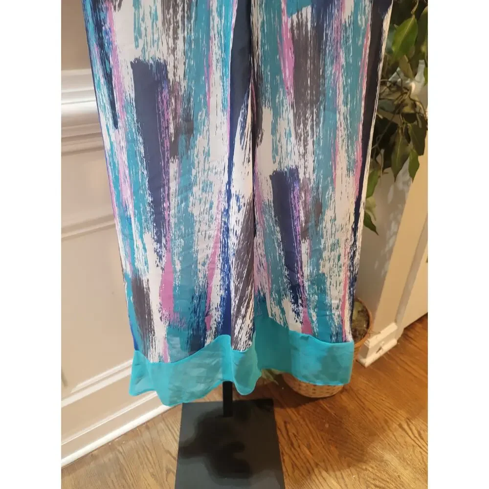 Catherines Sundress Women's 3X Multi Abstract Sweatheart Neck Shark Bite Hem - Picture 5 of 11
